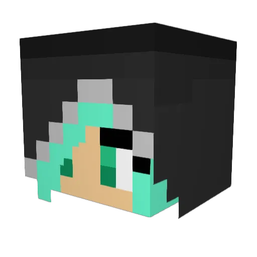 Zilverfoxx Minecraft avatar head, 3D render