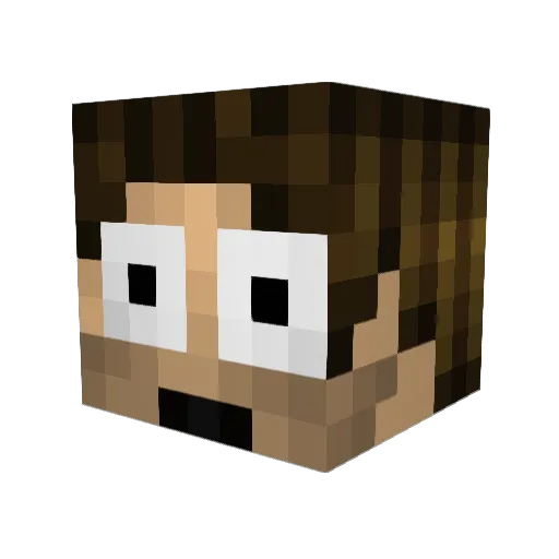 Zimense88TV Minecraft avatar head, 3D render