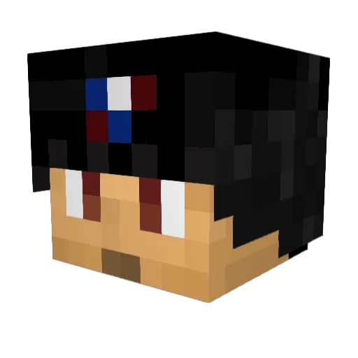 Zimica Minecraft avatar head, 3D render
