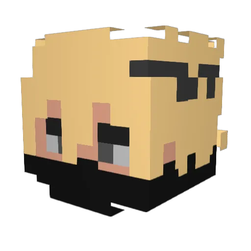 Ziminias Minecraft avatar head, 3D render