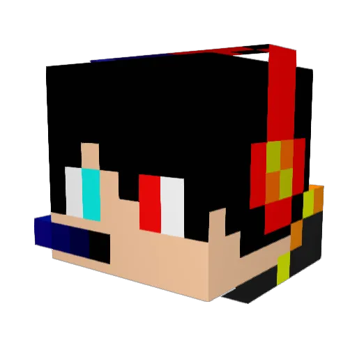 Zimoca Minecraft avatar head, 3D render
