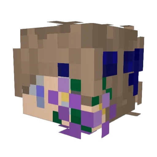 ZimtiPEC Minecraft avatar head, 3D render