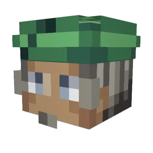 Zimzom569 Minecraft avatar head, 3D render