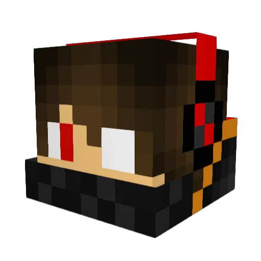 ZinZin2e Minecraft avatar head, 3D render
