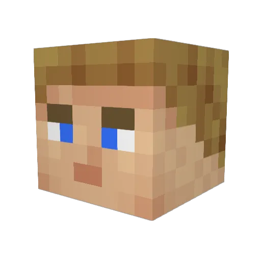 Zinaex Minecraft avatar head, 3D render