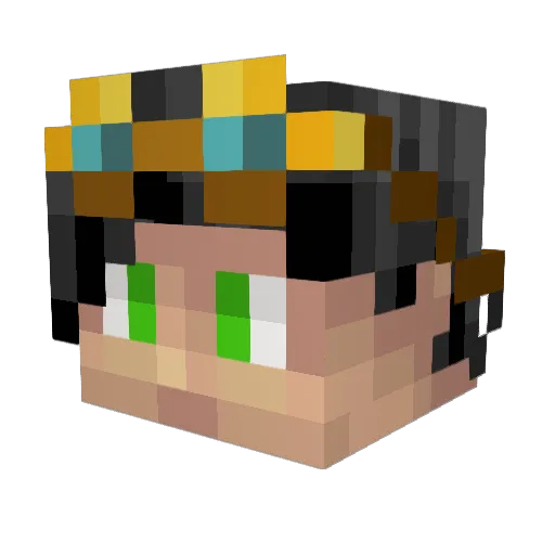 Zinamorth Minecraft avatar head, 3D render