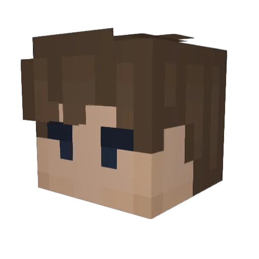 Zinamox Minecraft avatar head, 3D render