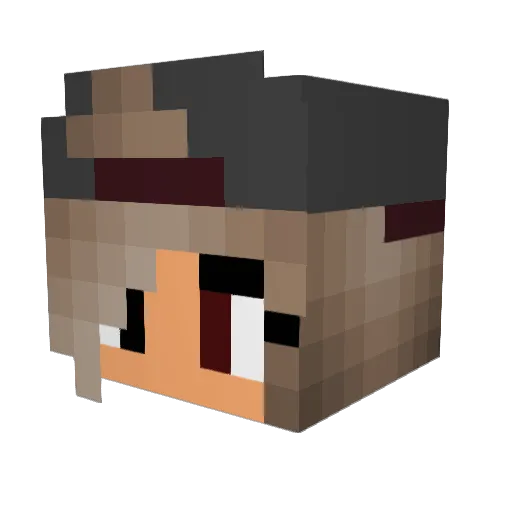 Zinari Minecraft avatar head, 3D render
