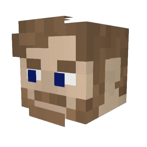Zinbaland Minecraft avatar head, 3D render