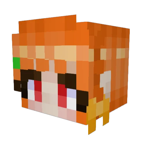Zinc21 Minecraft avatar head, 3D render