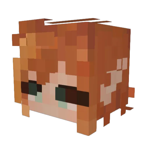 Zincrul Minecraft avatar head, 3D render
