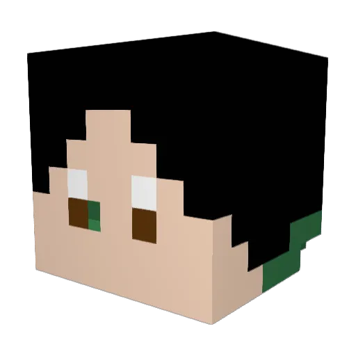 Zindox Minecraft avatar head, 3D render