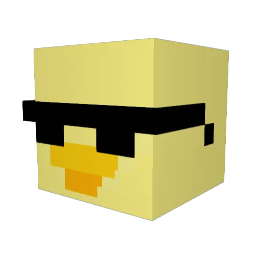 ZingFox Minecraft avatar head, 3D render