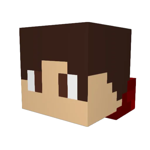 Ziniack Minecraft avatar head, 3D render