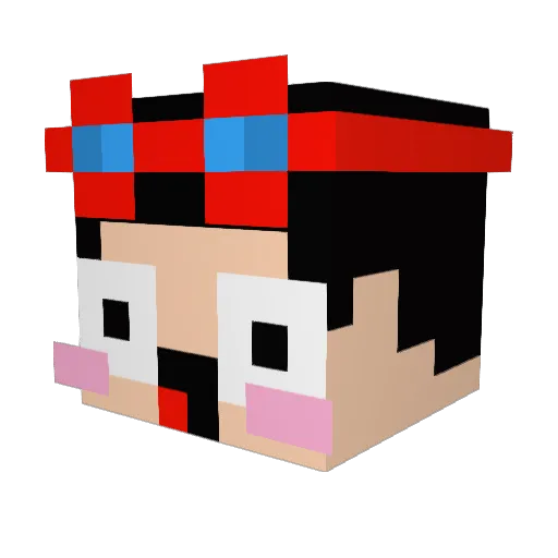 ZinkaiVN Minecraft avatar head, 3D render