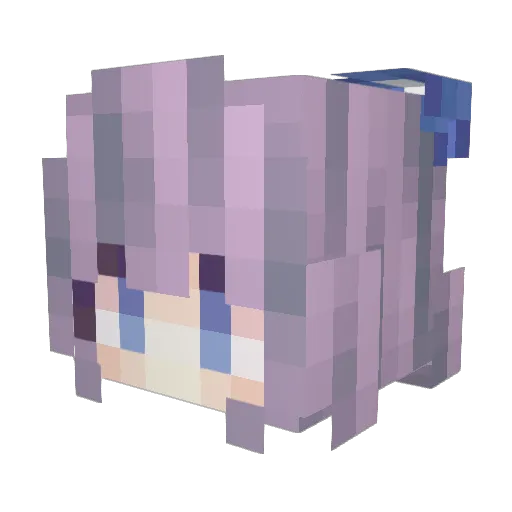 Zinnia Minecraft avatar head, 3D render
