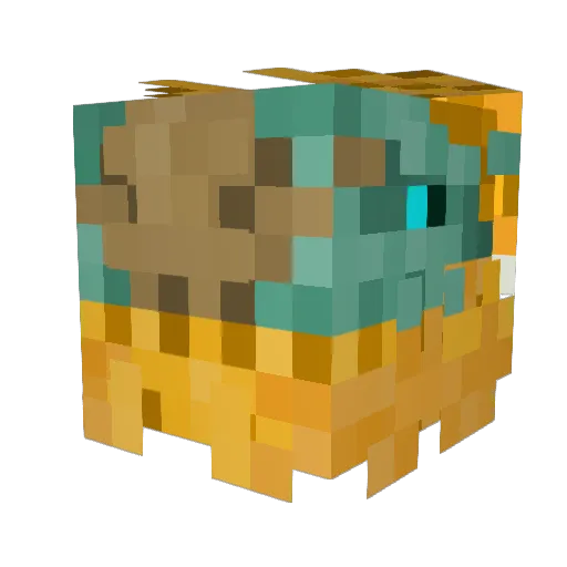 Zinogree Minecraft avatar head, 3D render