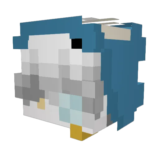 Zinquer Minecraft avatar head, 3D render