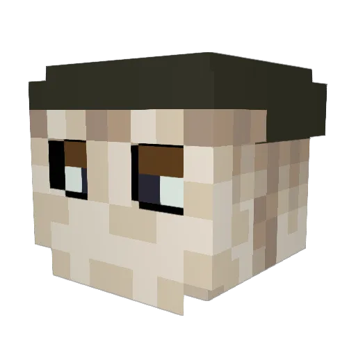 Zinrok Minecraft avatar head, 3D render