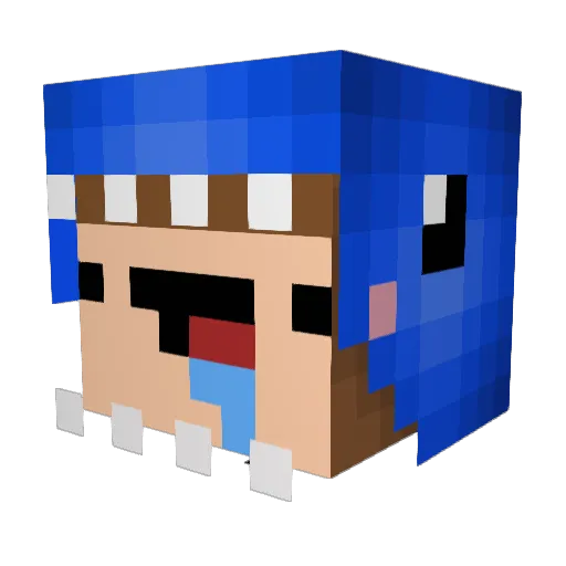 Zinvity Minecraft avatar head, 3D render