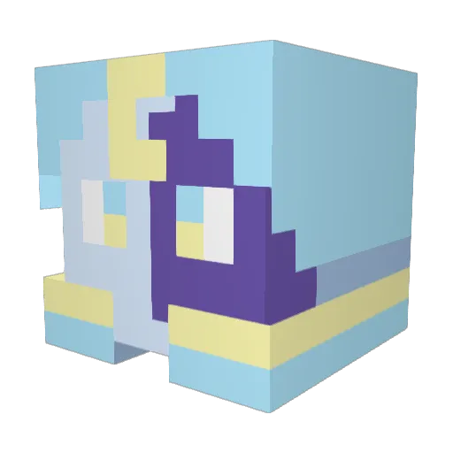 Zipbeero Minecraft avatar head, 3D render