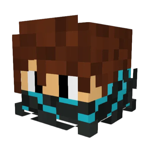 Zipdos Minecraft avatar head, 3D render
