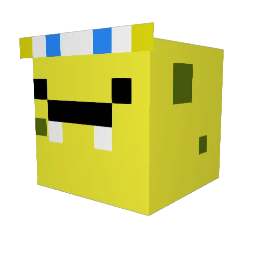 Zippedd Minecraft avatar head, 3D render