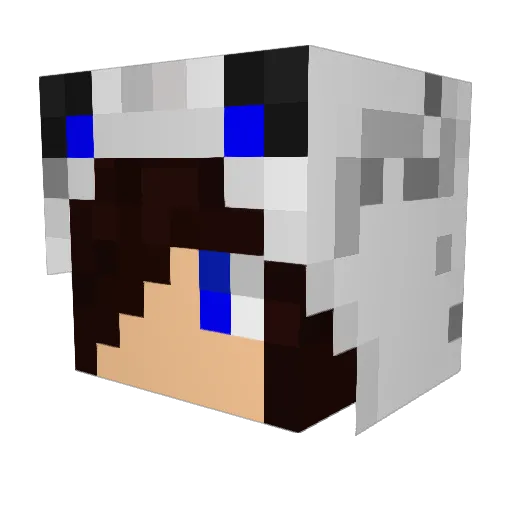ZipperTrix Minecraft avatar head, 3D render