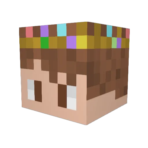 Zipperlol Minecraft avatar head, 3D render