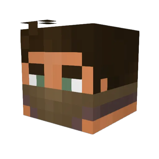 Zipperq Minecraft avatar head, 3D render