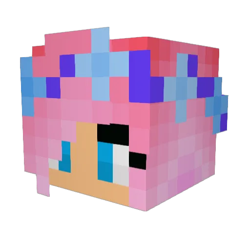 Zippes_Gaming Minecraft avatar head, 3D render