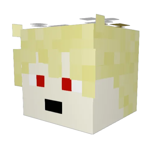 ZippyVtuber Minecraft avatar head, 3D render
