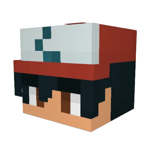 ZippyZoopy Minecraft avatar head, 3D render