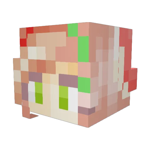 Zippyt Minecraft avatar head, 3D render