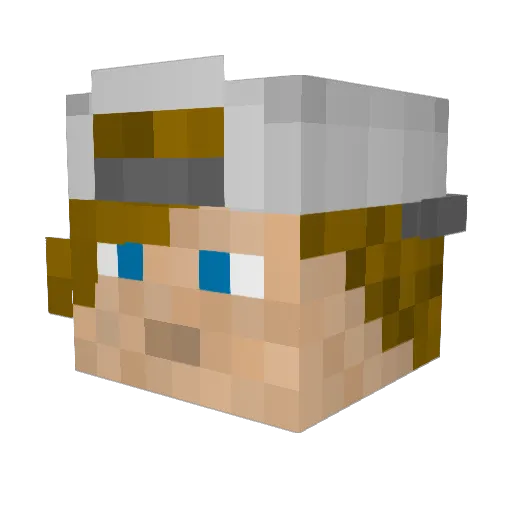 Zippytron Minecraft avatar head, 3D render
