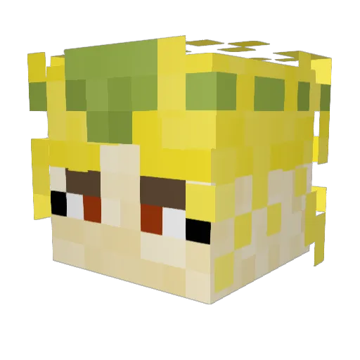 Ziqp Minecraft avatar head, 3D render