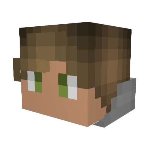 Zireyhel Minecraft avatar head, 3D render