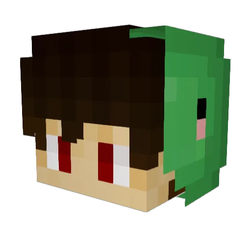 Zirios Minecraft avatar head, 3D render