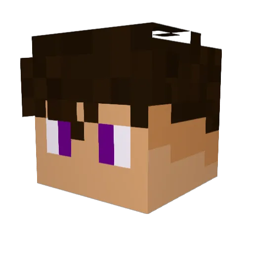Zirruedo Minecraft avatar head, 3D render