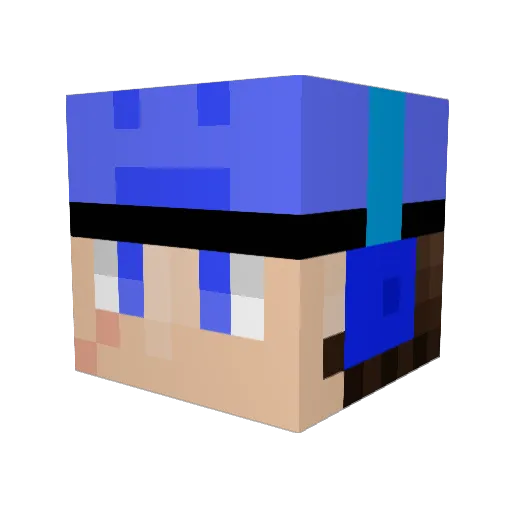 Zishanghua Minecraft avatar head, 3D render