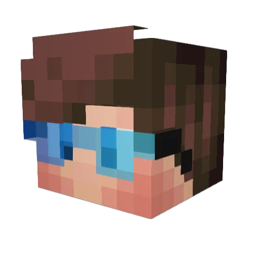 Zisis Minecraft avatar head, 3D render