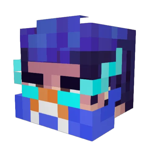 Zito_1x Minecraft avatar head, 3D render