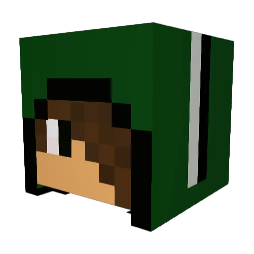 Ziukey Minecraft avatar head, 3D render