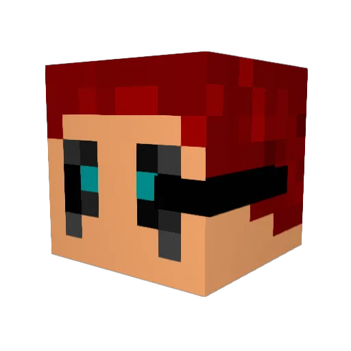 Zix445 Minecraft avatar head, 3D render