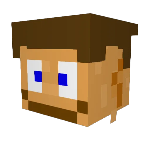 Zixmon Minecraft avatar head, 3D render