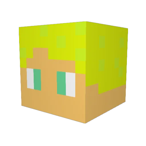Zixo Minecraft avatar head, 3D render