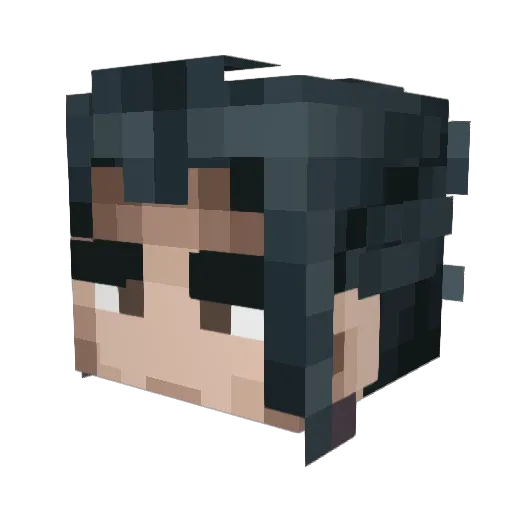 ZixzSHOT Minecraft avatar head, 3D render