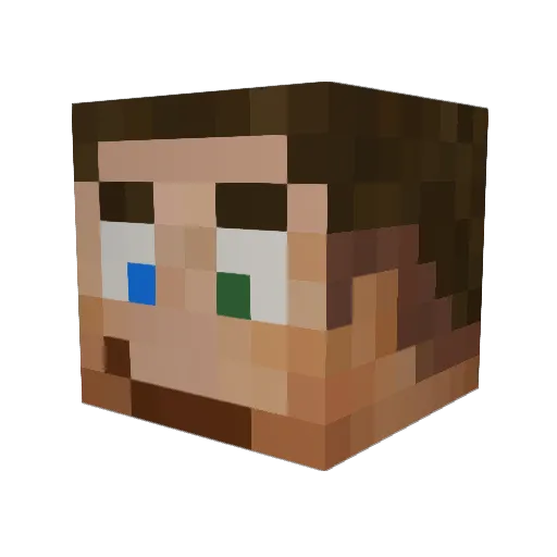 Zizedo Minecraft avatar head, 3D render
