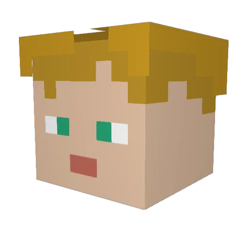 Zizzin Minecraft avatar head, 3D render