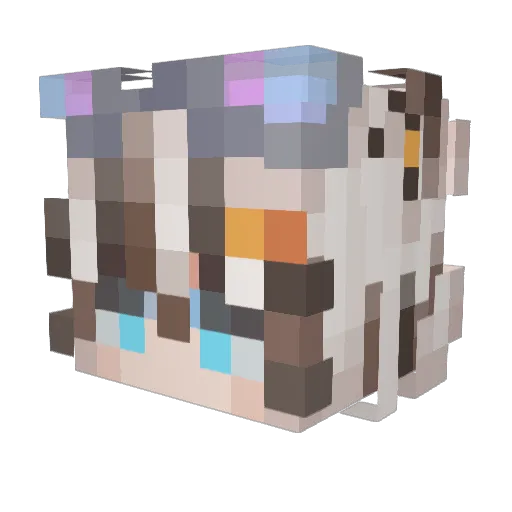 Zizzles_ Minecraft avatar head, 3D render